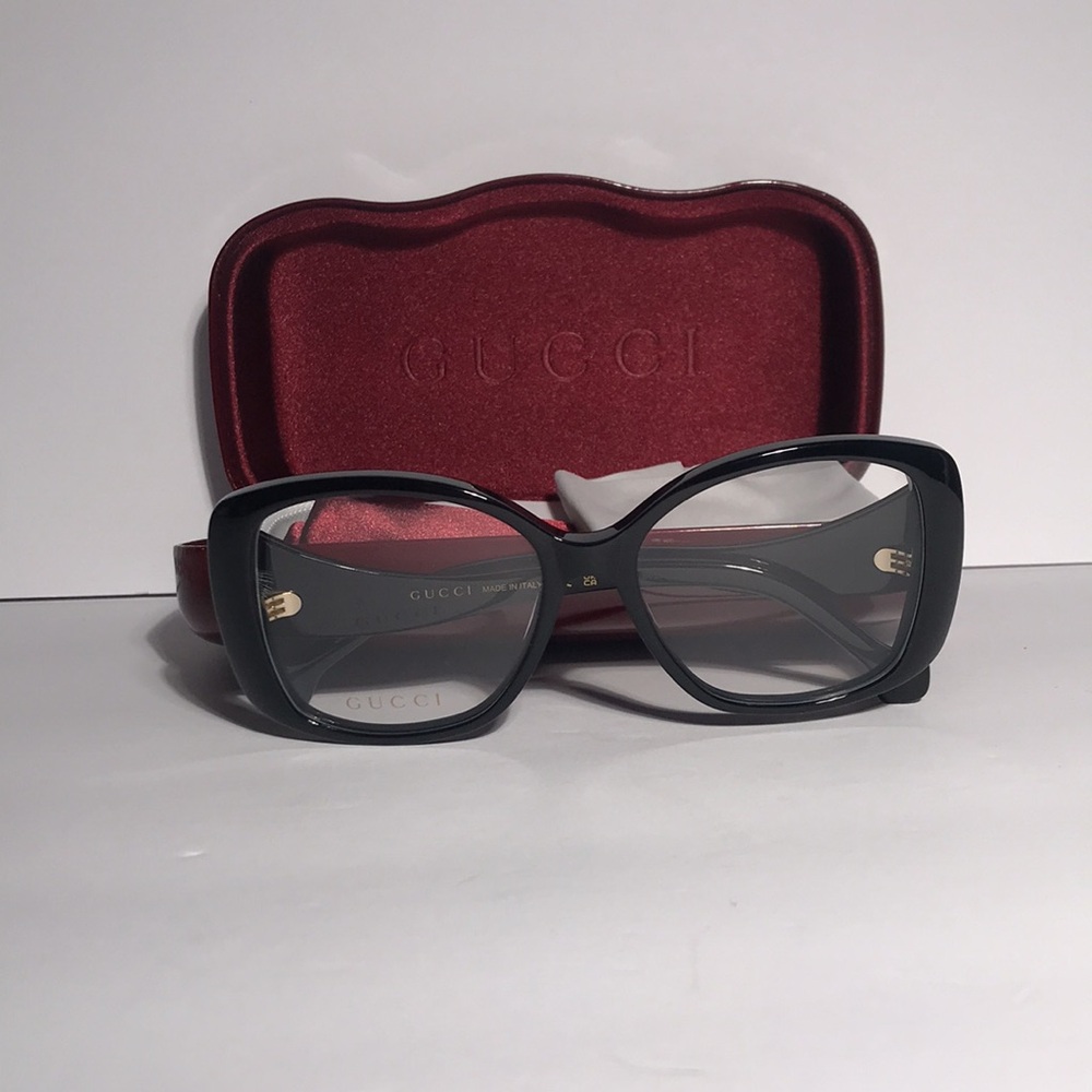 New Authentic Gucci GG1236o Black Women's Glasses - Picture 12 of 13
